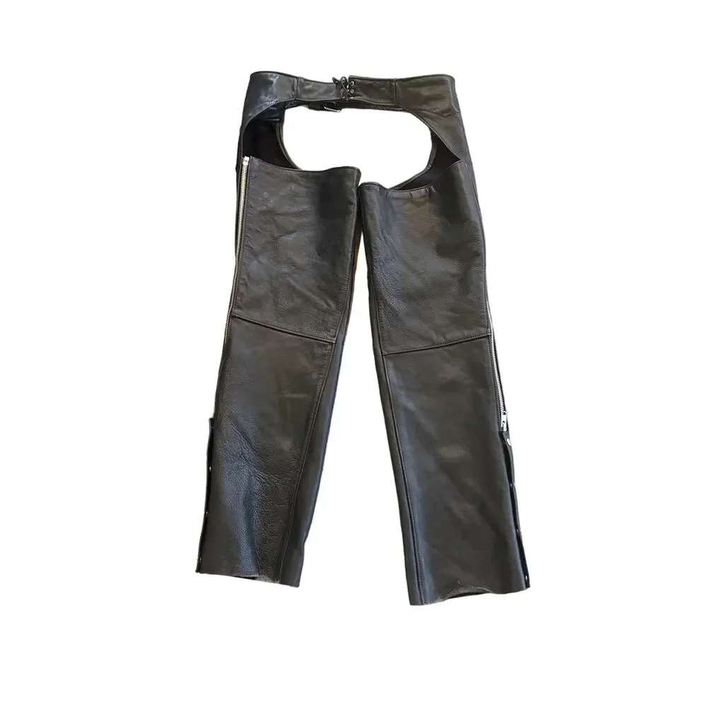 Universal Rider Black Leather Riding Chaps Medium